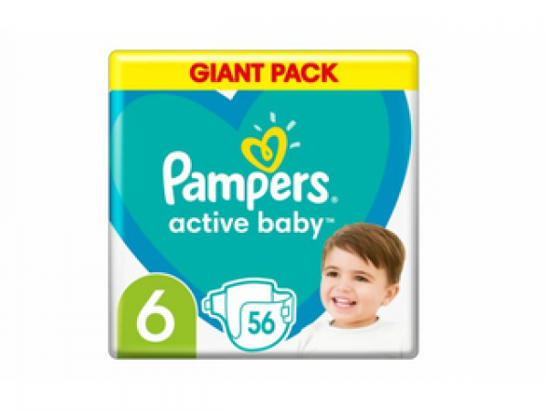 Pampers Active Baby Giamt Pack pelenka, 6-os méret, 56 db