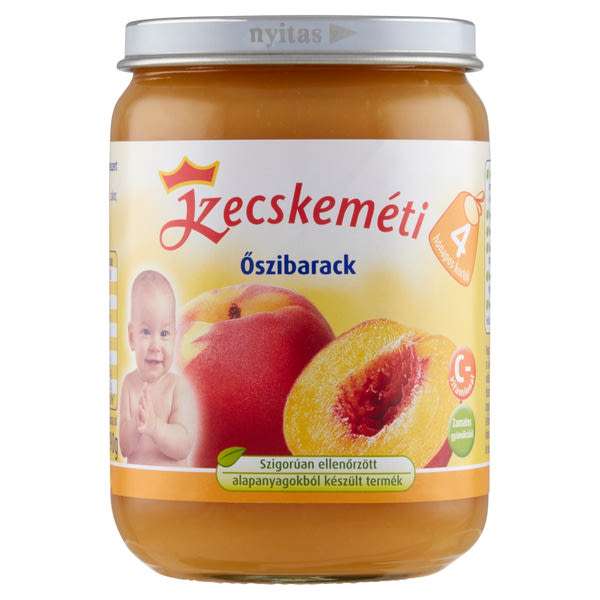 Kecskeméti bébiétel őszibarack ízesítéssel 4 hónapos kortól - 190 g