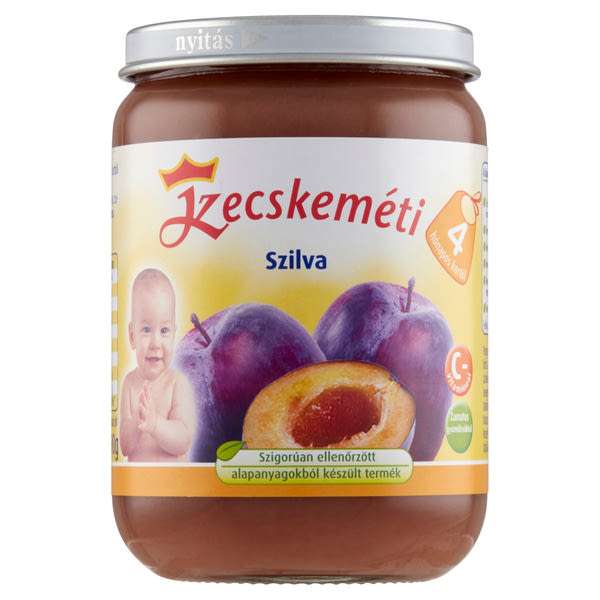 Kecskeméti bébiétel szilva ízesítéssel 4 hónapos kortól, guténmentes - 190 g