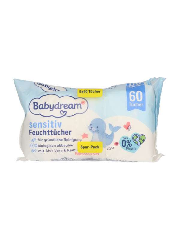 Babydream Sensitive törlőkendő (6x60 db) - 360 db