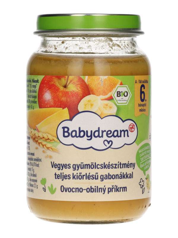 Babydream bébiétel vegyes gyümölcs gabona ízesítéssel - 190 g - 6 hónapos kortól ajánlott