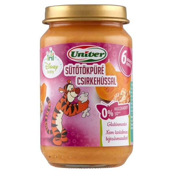 Univer Bébiétel Sütőtökpüré Csirkehús Ízesítéssel 6 Hónapos Kortól - 163 g
