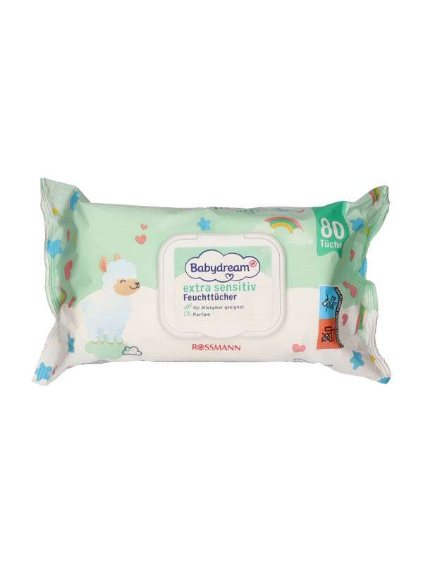 Babydream Extra Sensitive nedves törlőkendő - 80 db
