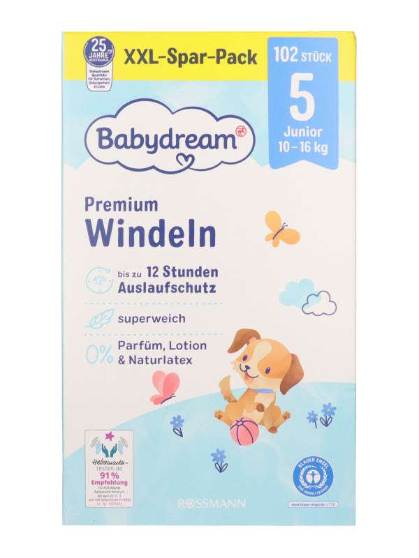 Babydream XXL Megapack pelenka 5-ös, 10-16 kg - 102 db