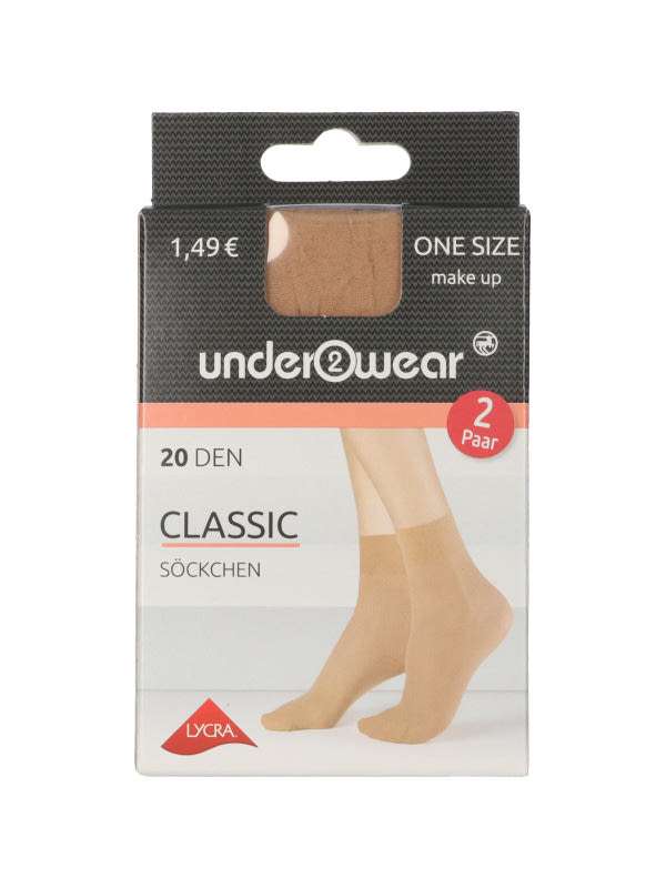 Underwear Classic 20 Den Testszínű Bokafix - 2 db