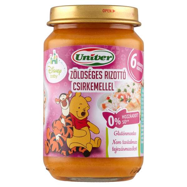 Univer Bébiétel Zöldséges Rizottó Csirkehús Ízesítéssel 6 Hónapos Kortól - 163 g