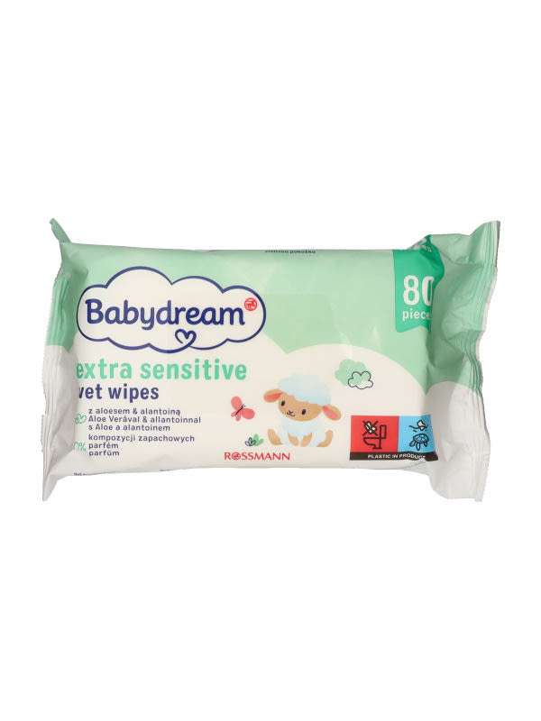 Babydream Érzékeny Bőrre Törlőkendő - 80 db