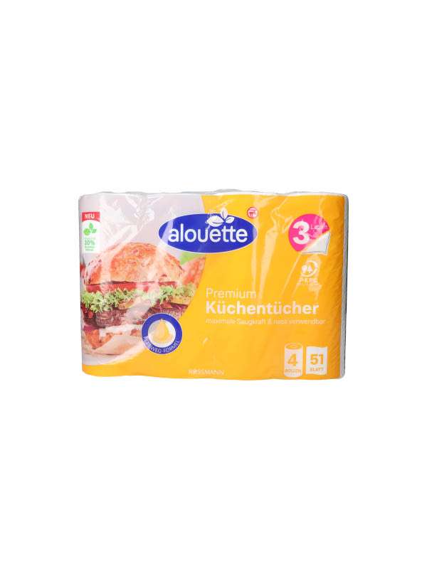 Alouette Prémium konyhai törlő, 3 rétegű - 4 db