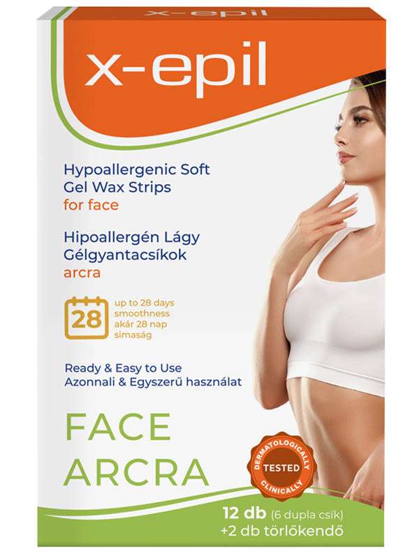 X-Epil Hypoallergén gélgyantacsík arcra - 12 db