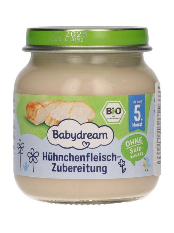 Babydream bio csirkehús püré 4/5 hónapos kortól - 125 g
