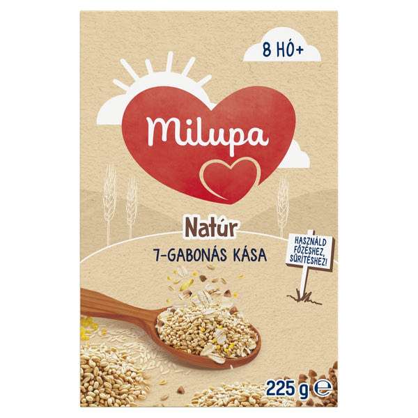 Milupa 8 hónapos kortól natur 7 gabonás kása - 225 g