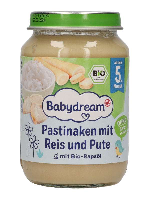 Bio pasztinák rizzsel és pulykahússal- 5 hónapos kortól - 190g