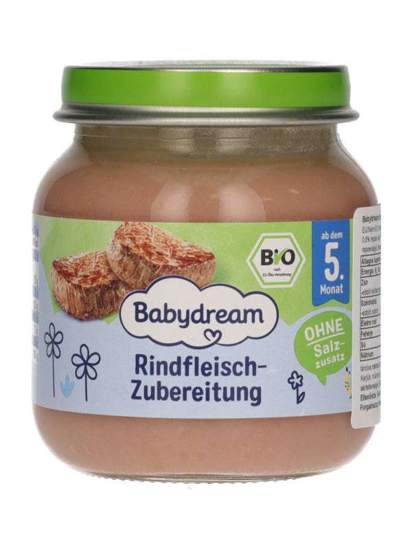 Babydream bio marhahús püré 4H/5 hónapos kortól - 125 g
