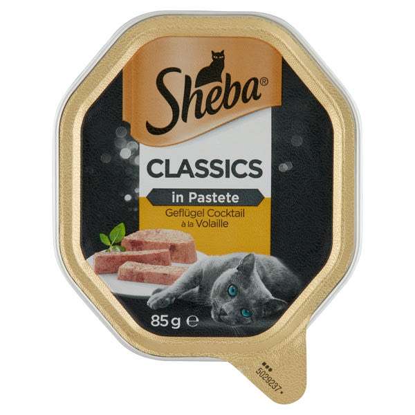 Sheba alutál macskáknak, szárnyas válogatás - 85 g