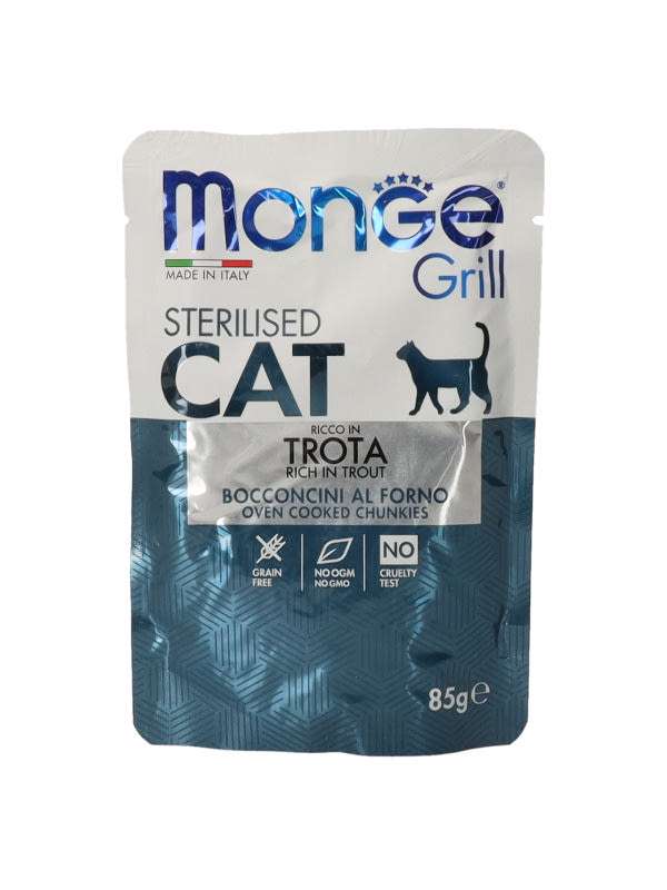 Monge alutasak macskáknak grill falatkák pisztráng - 85 g