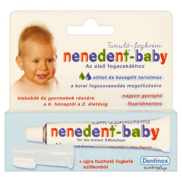 Nenedent Baby  Fogkrém Szilikon Fogkefével - 20 ml