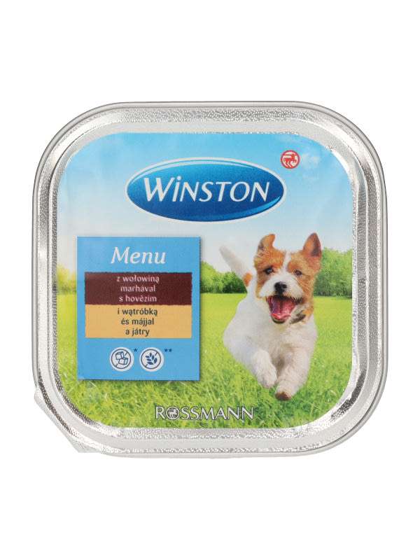 Winston Fenséges Menü alutasak kutyáknak, marhahús és máj - 150 g
