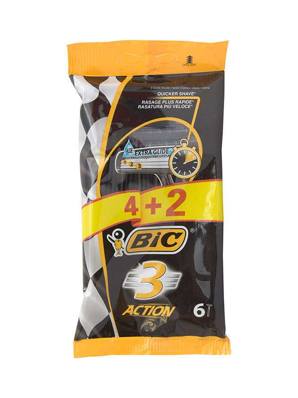 Bic eldobható borotva 3 action 4+2 - 6 db