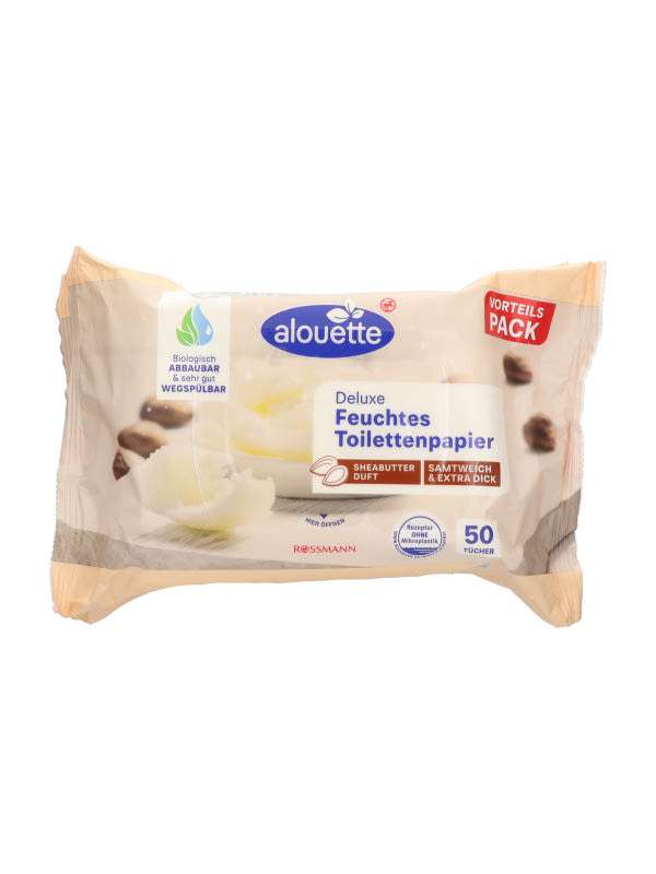 Alouette nedves toalett papír, shea vaj 3x50 db - 150 db