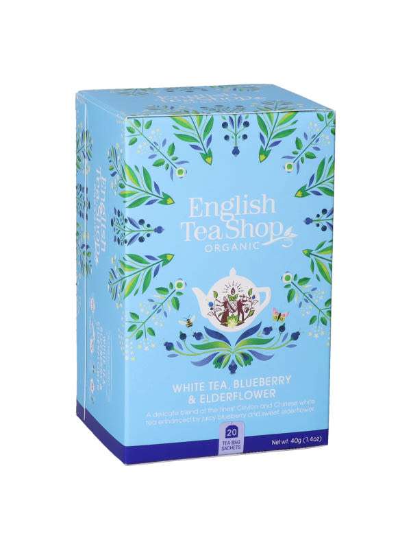 English Tea Shop bio fehér tea áfonya-bodza - 40 g