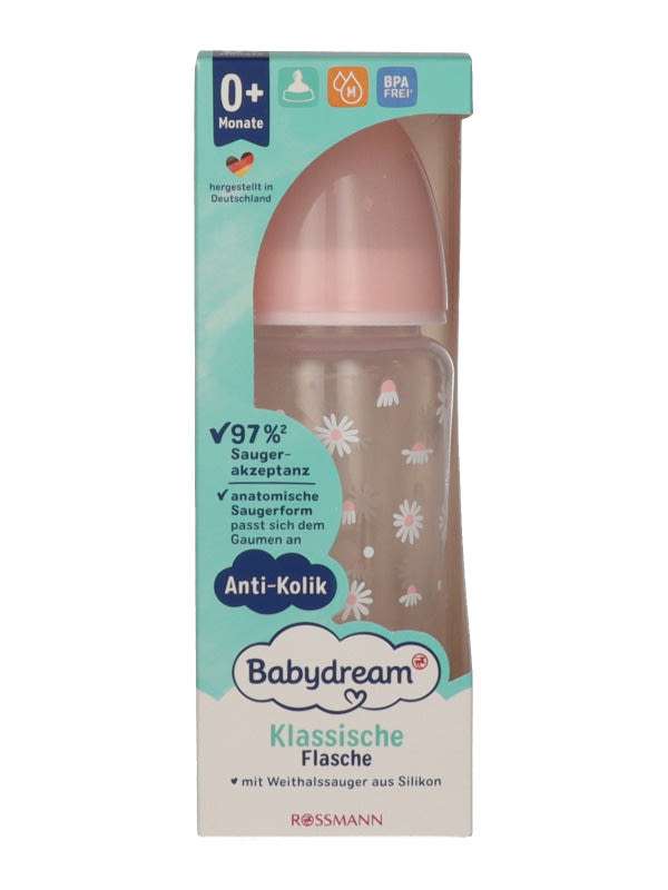 Babydream cumisüveg széles nyakú 0-6 hónapos korig 300 ml - 1 db