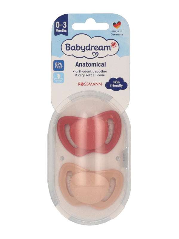 Babydream játszócumi anatómiai szilikon 0-3h tároló dobozban - 2 db