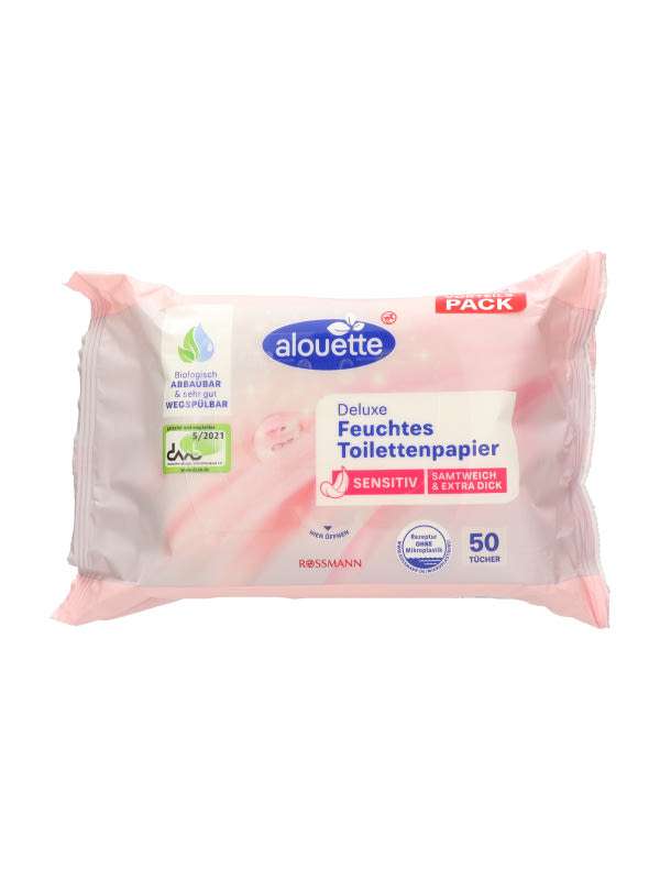 Alouette Sensitive nedves toalett papír 3x50 db - 150 db