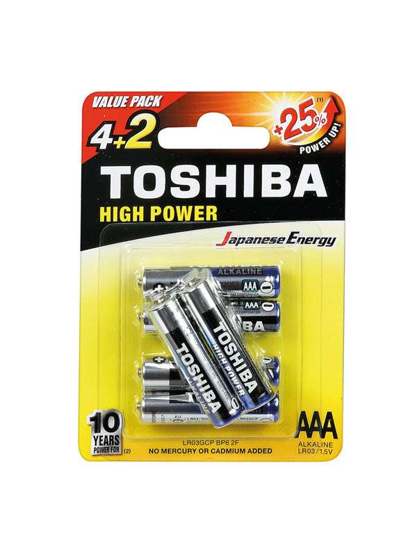 Toshiba AAA Alkáli Elem - 6 db