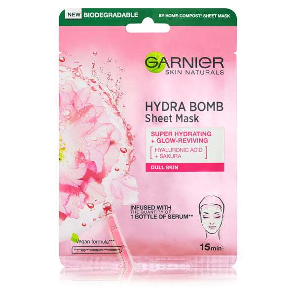 Garnier Skin Naturals Hidratáló textilmaszk Sakurával - 28 g