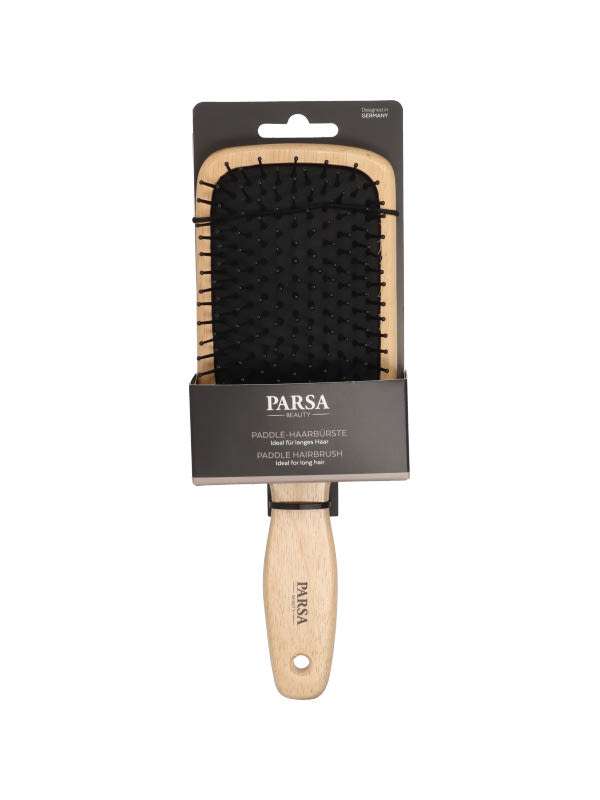 Parsa Beauty Paddle natúr kaucsukfa hajkefe - 1 db