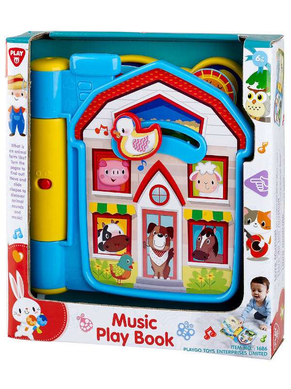 Playgo zenélő állatos képeskönyv - 1 db