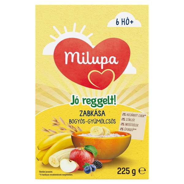 Milupa Jó reggelt! zabkása bogyós-gyümölcsös 6 hónapos kortól - 225 g
