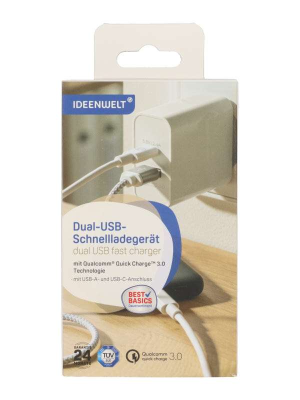 Ideen Welt gyorstöltő USB-C, USB-A csatlakozóval - 1 db