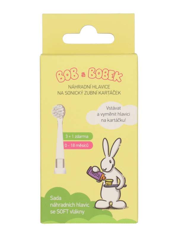 Bob&Bobekszónikus fogkefe pótfej 0-18 hónapos korig - 4 db