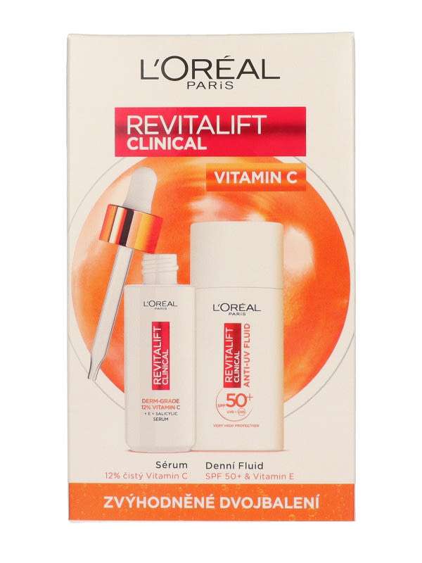 L'Oréal Paris Revitalift Clinical C.vitamin szérum és UV-sugárzás elleni fluid szett - 80 ml