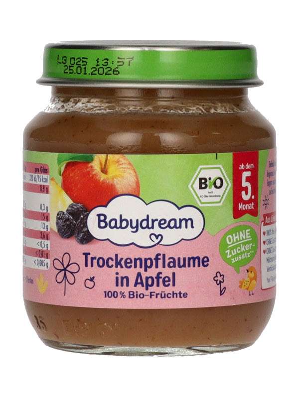 Babydream Bio szárított szilva almával 5 hónapos kortól - 125 g