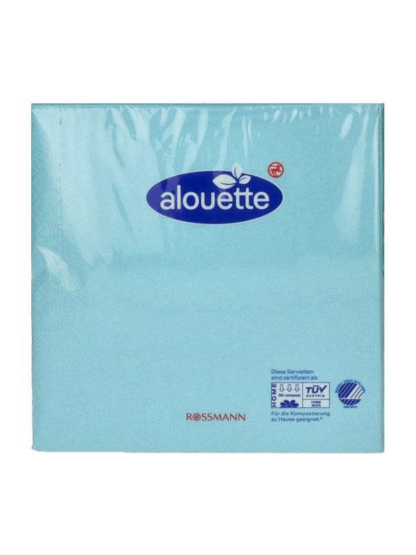 Alouette szalvéta 3 rétegű 33x33 cm /türkiz - 30 db