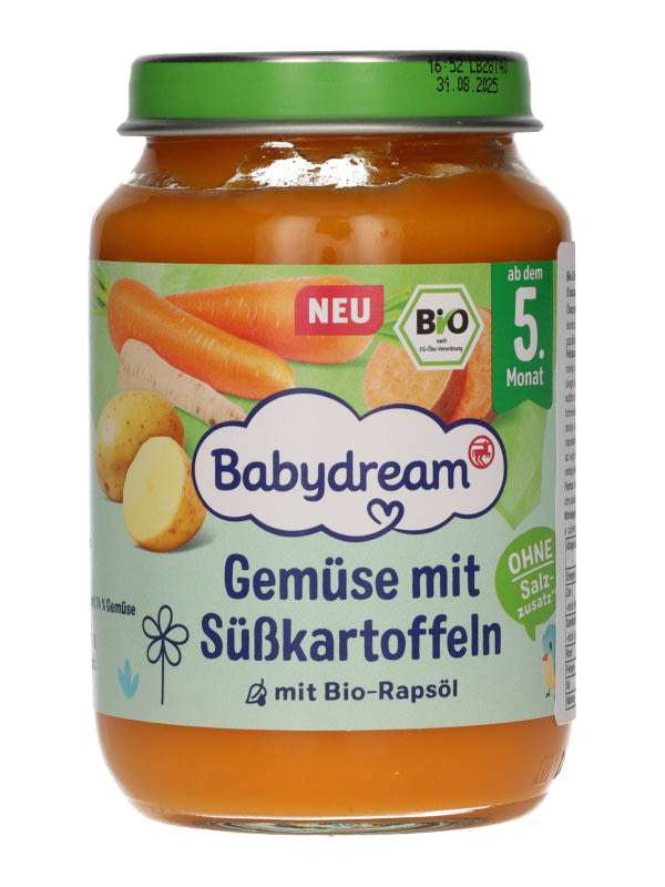 Babydream Bio zöldségek édesburgonyával 5 hónapos kortól - 190 g