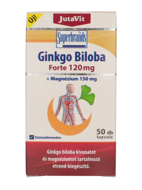JutaVit Ginkgo Biloba 120 mg + Magnézium 150 mg étrend-kiegészítő - 50 db