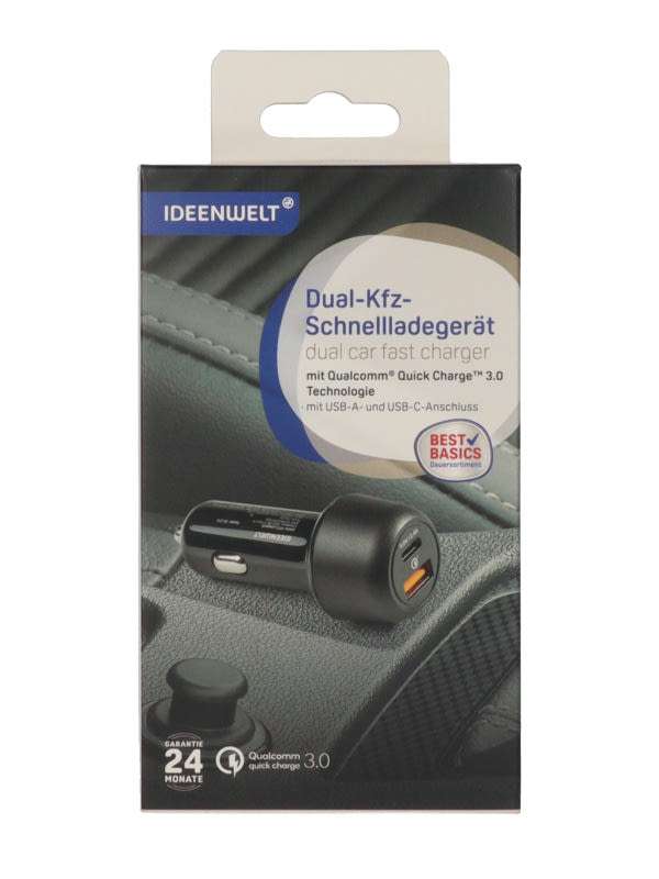 Ideen Welt autós töltő 2 db USB csatlakozóval - 1 db