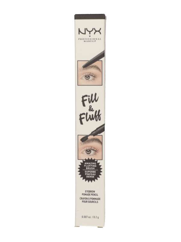 NYX Professional Makeup Fill & Fluff Eyebrow Pomade Pencil szemöldök ceruza /Fluff Black - 1 db