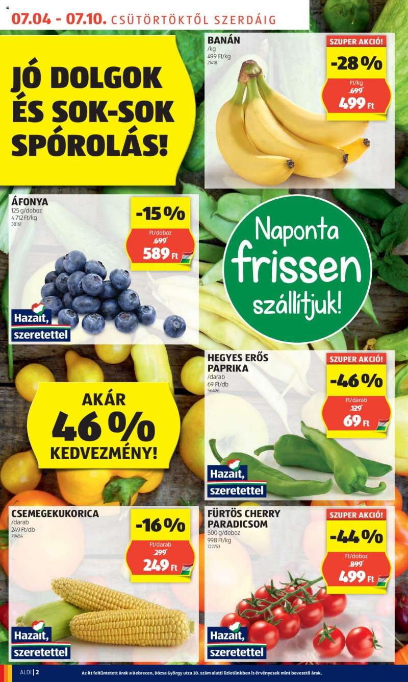 Aldi Akciós újság Aldi 2 oldal