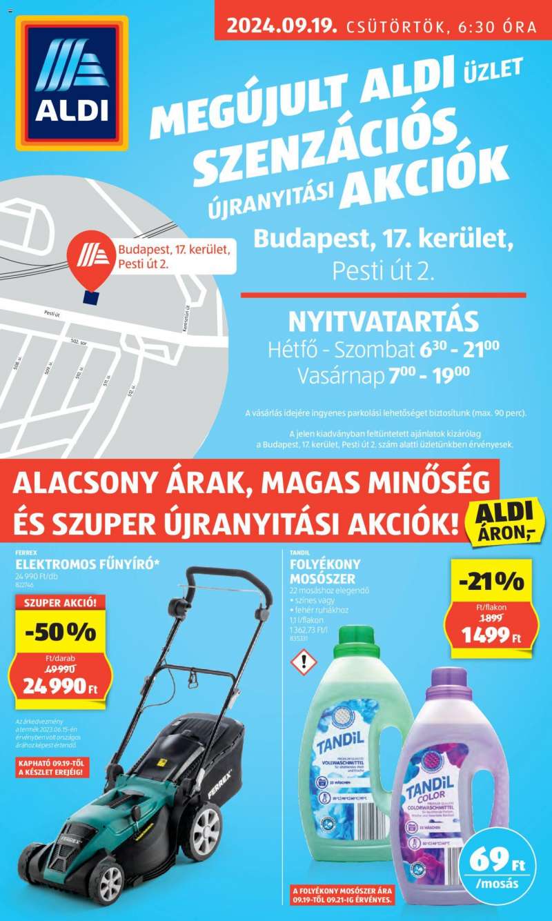 Aldi Nyitási ajánlatok / Budapest 1 oldal