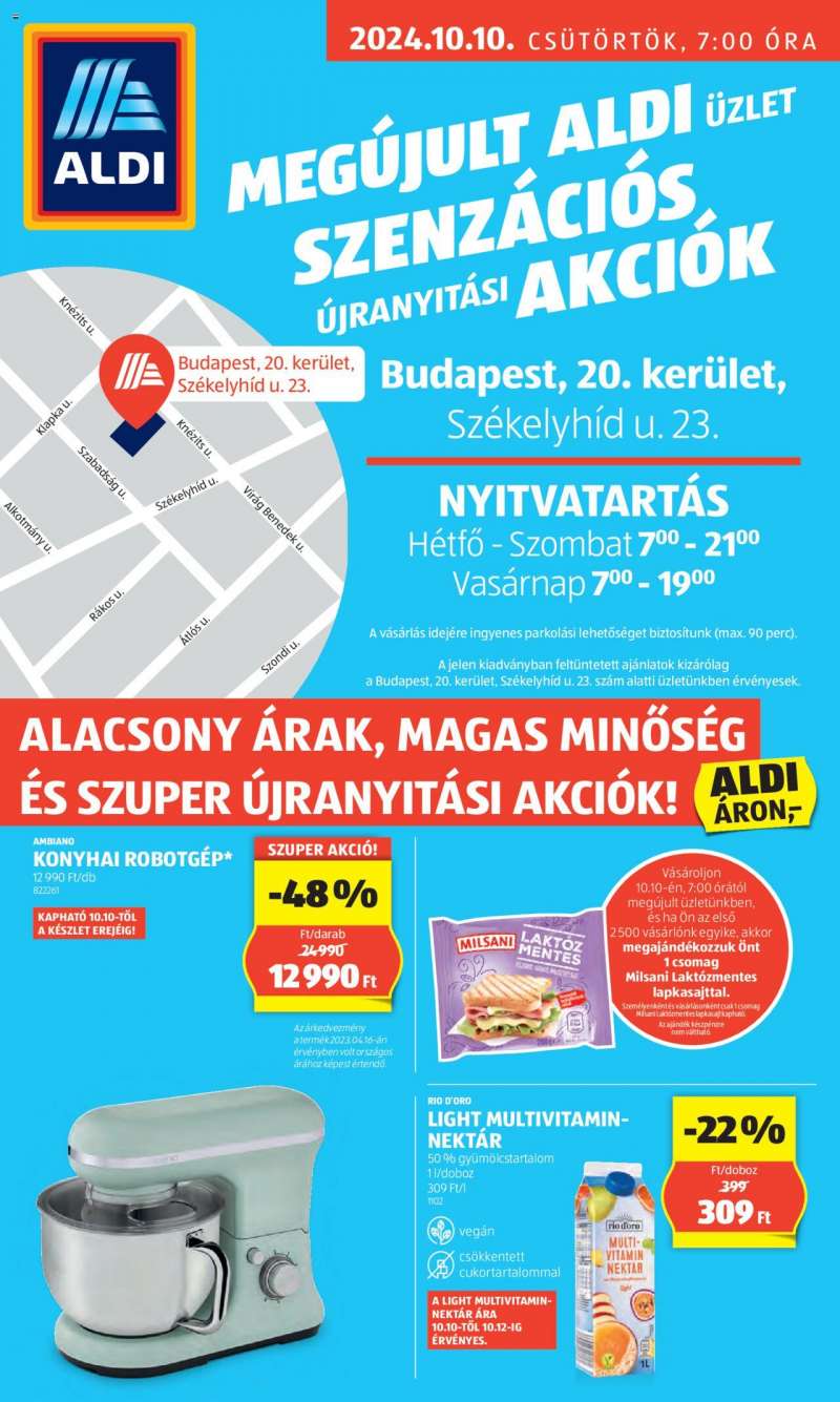 Aldi Újranyitási ajánlatok / Budapest 1 oldal