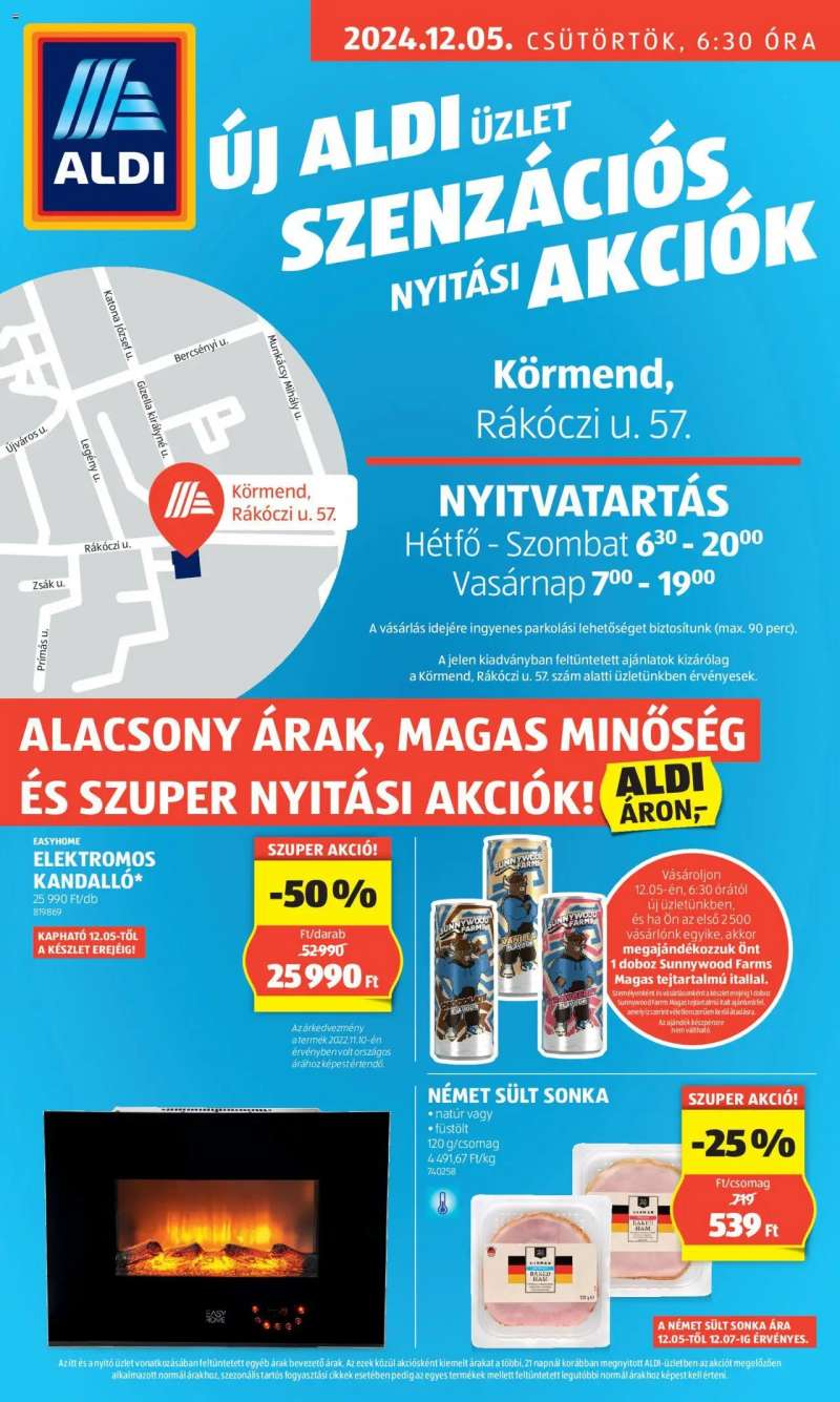 Aldi Nyitási ajánlatok / Körmend 1 oldal