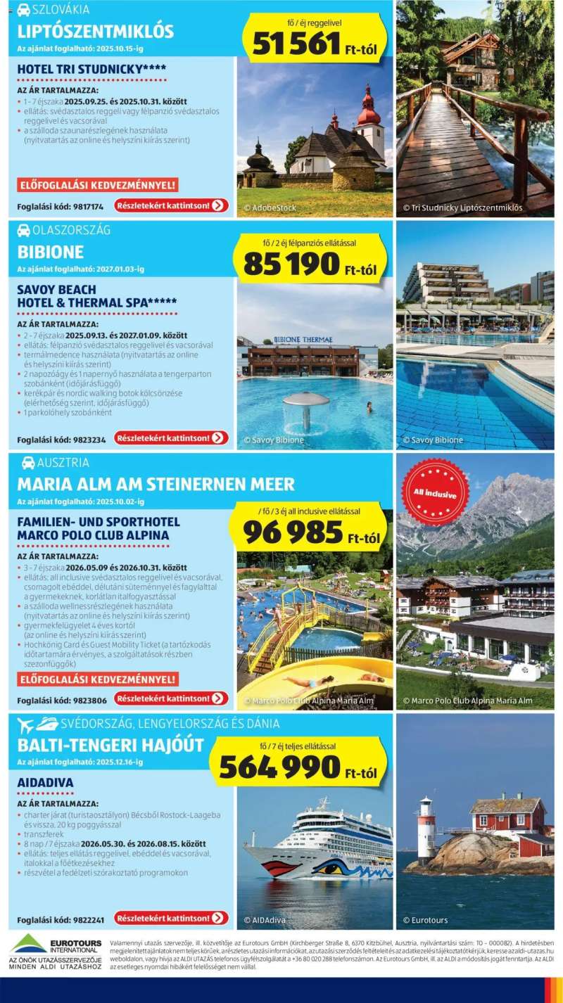 Aldi Utazás katalógus 3 oldal