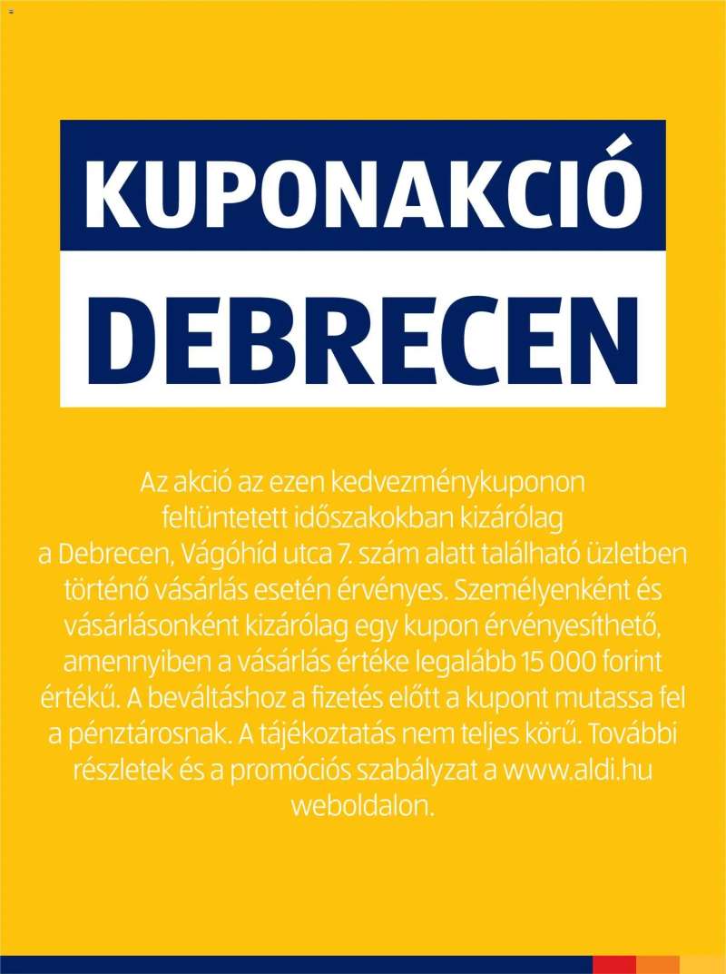 Aldi Kupón Akció | Debrecen 2 oldal
