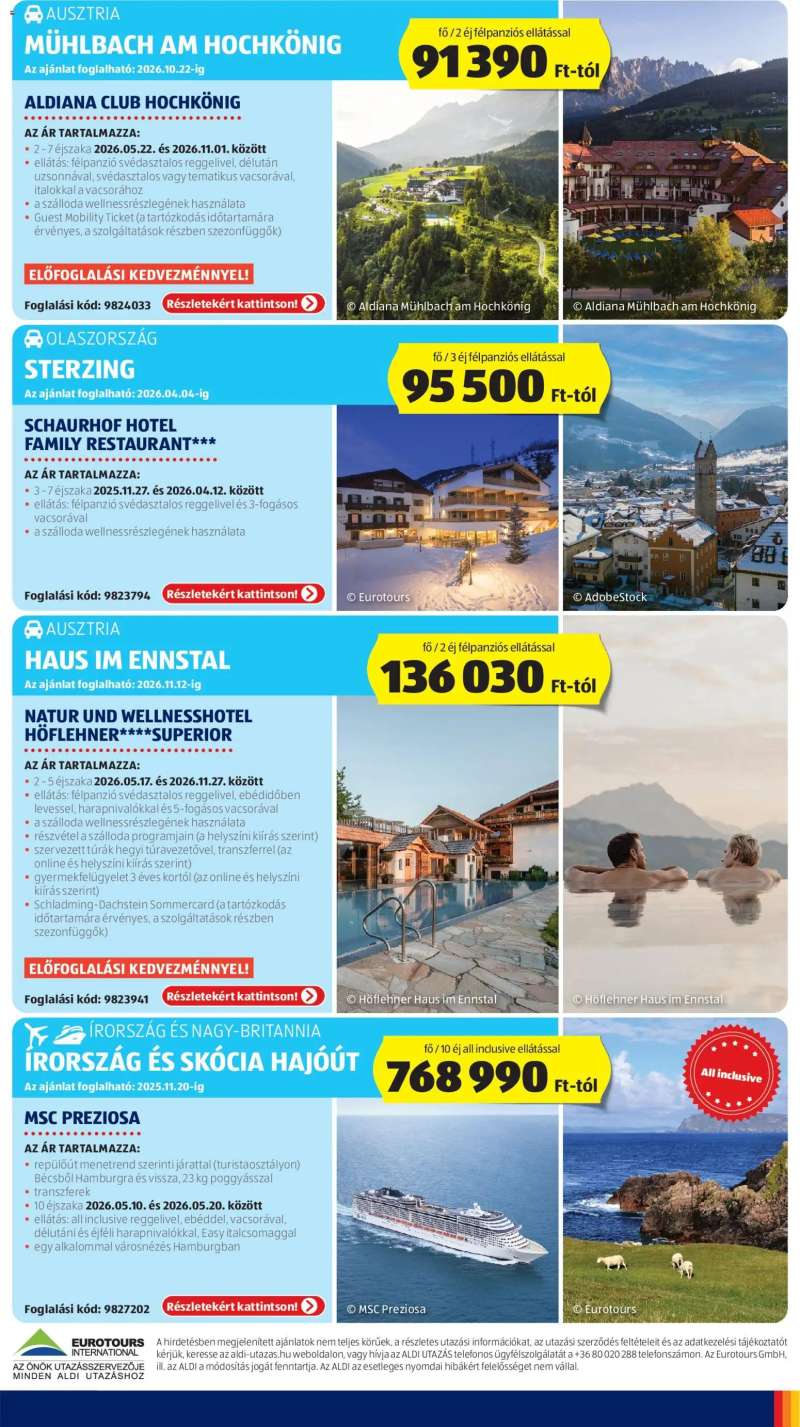 Aldi Utazás katalógus 3 oldal