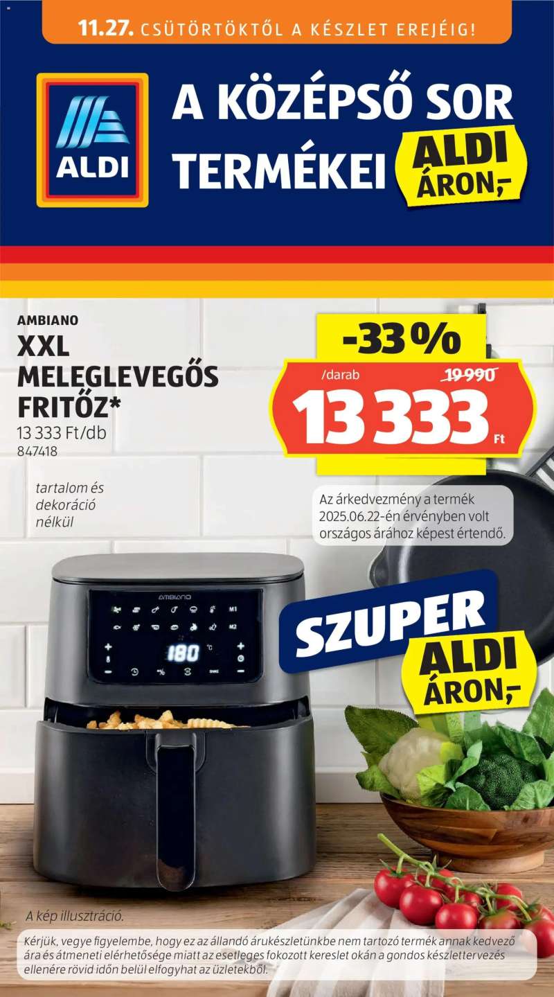 Aldi Középső sor termékei 1 oldal