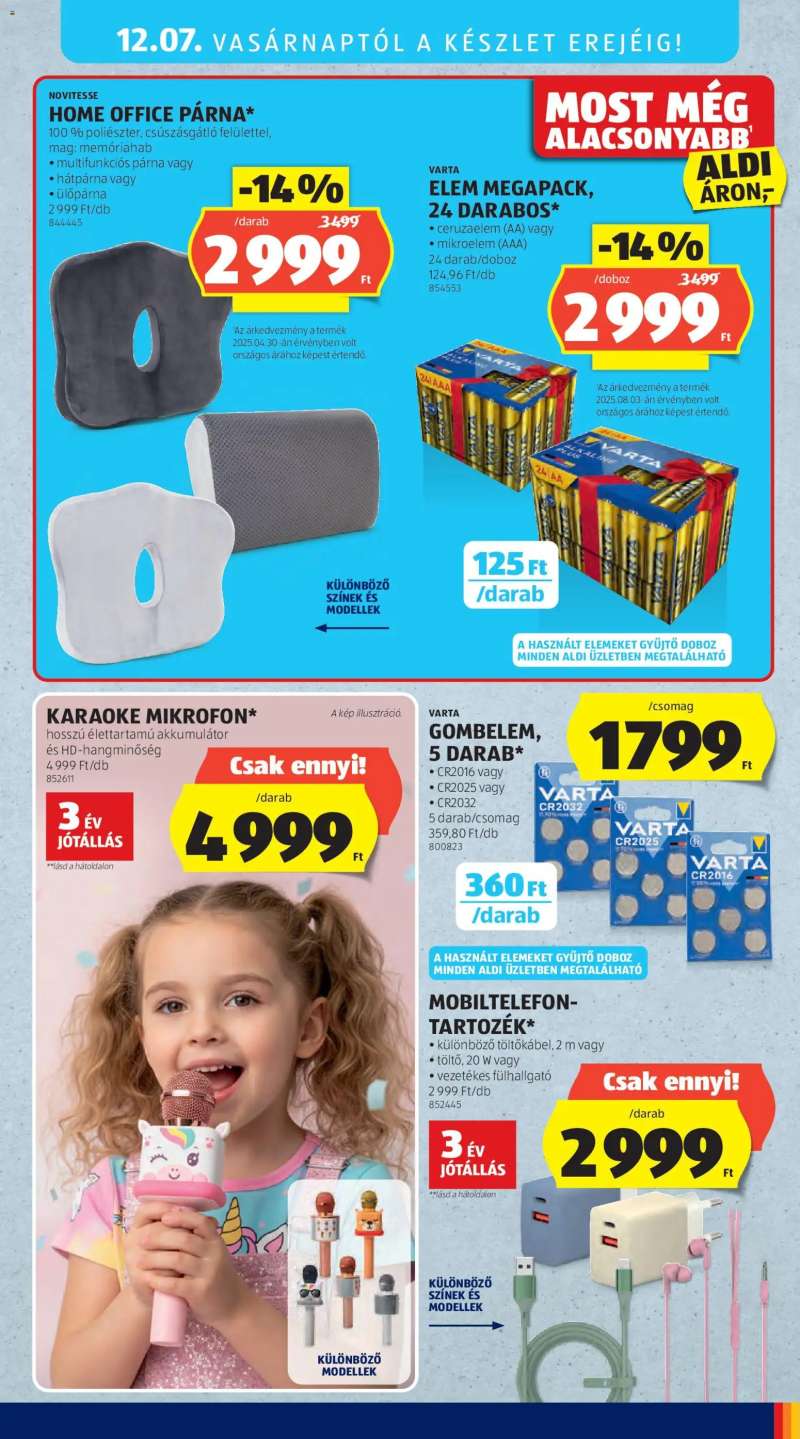 Aldi Középső sor termékei 15 oldal